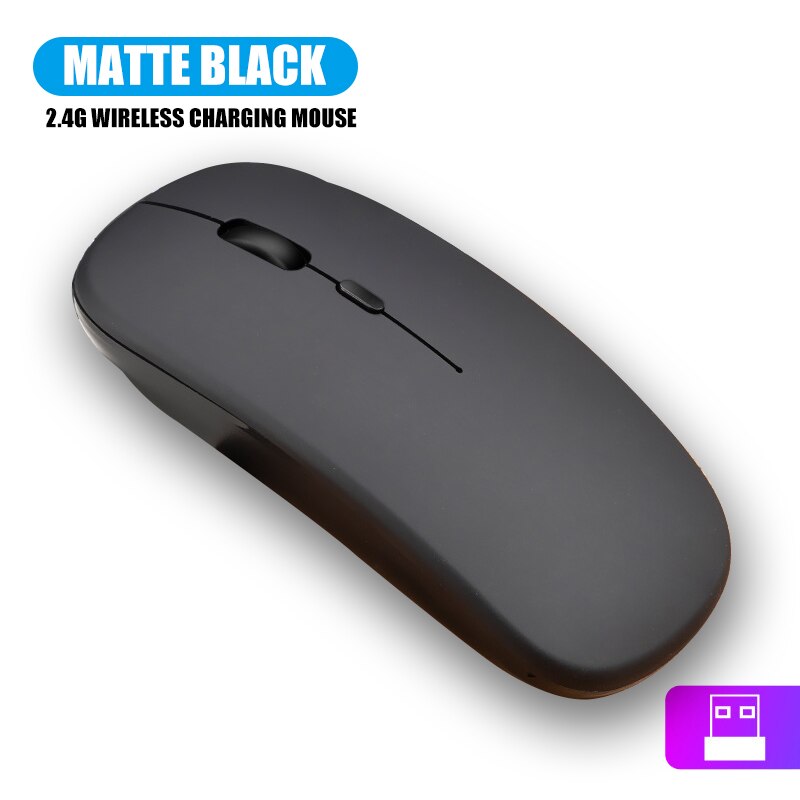 Wireless Mouse 2.4Ghz USB RGB Bluetooth 5.2 Mouse Wireless Computer Silent Mause LED Backlit Ergonomic Gaming Mouse For Laptop: Wireless Black