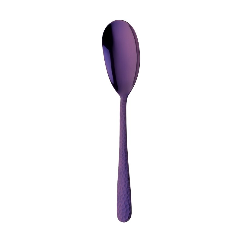 12 Inch Grote Opscheplepel Vork Kleurrijke Verbazingwekkende Rainbow Salade Server Eetlepel Roestvrijstalen Eetkamerstoel Kitechen Gebruiksvoorwerp: Purple-Spoon