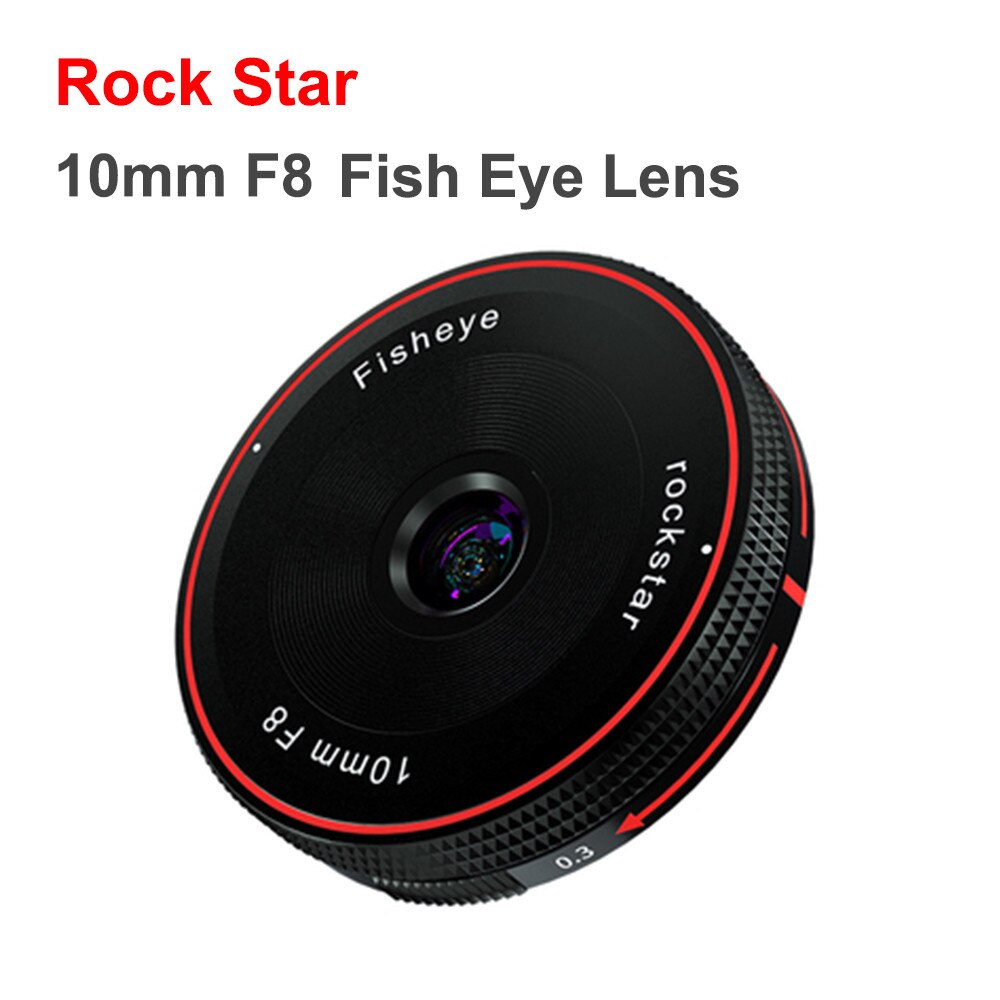 Rock Star 10mm F8 Fish Eye Objektiv Fixiert Fokus Lenes für Sony E Fuji FX M4/3 Canon eos M Nikon Z Montieren Micro SLR Kamera R