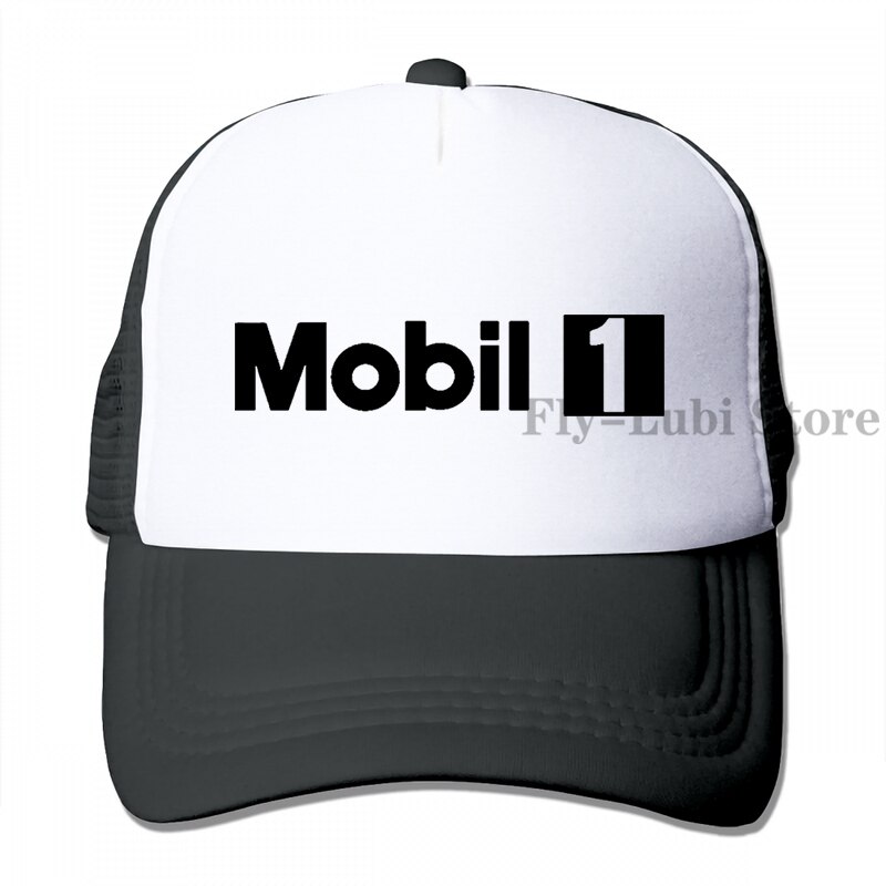 Mobil 1 Baseball cap men women Trucker Hats adjustable cap: 3-Black