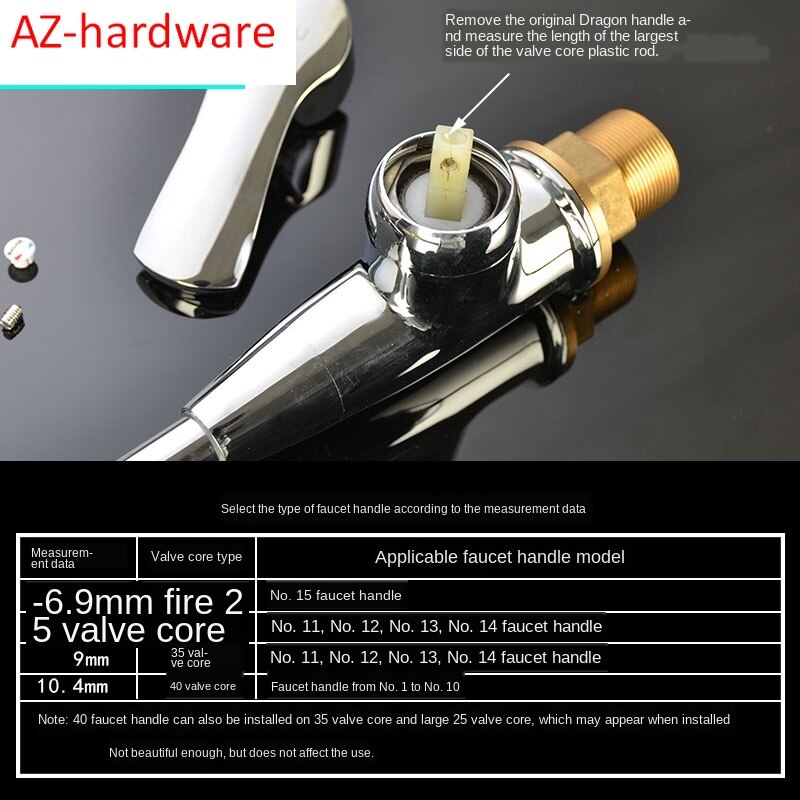 Faucet handle handle dish basin shower switch dial and cold water 25 35 40 spool repair parts