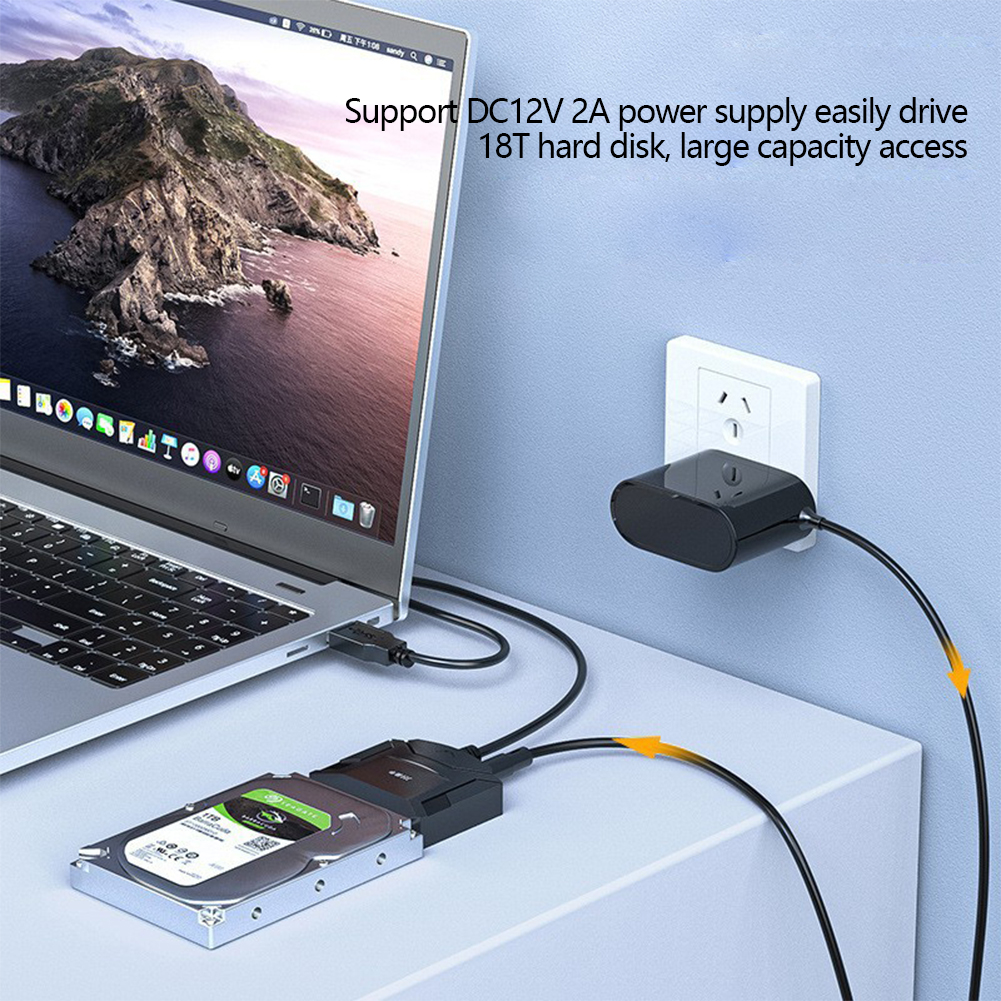 SATA to USB 3.0 HDD Drive Cable External SSD HDD SATA Hard Disk Adapter Cable Easy Drive Cables with 12V Power Adapter