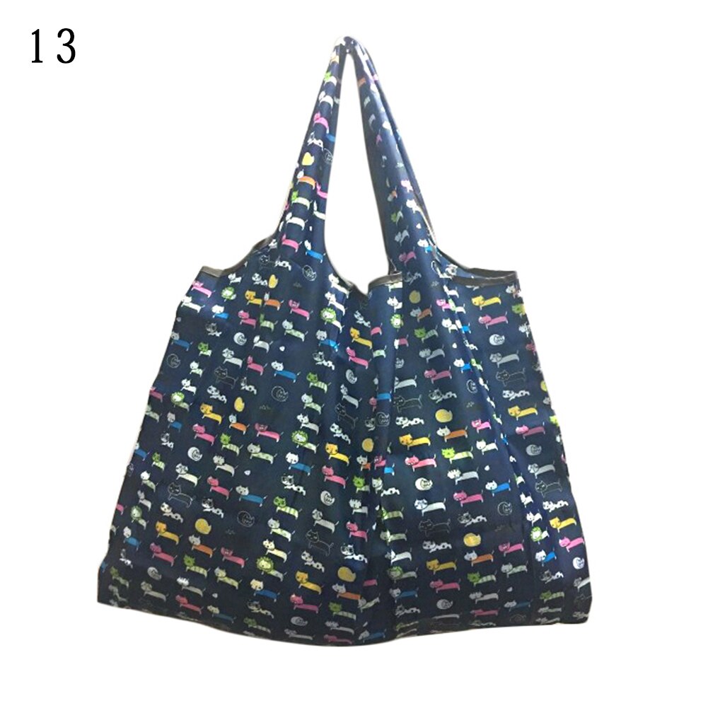 Vrouwen Opvouwbare Boodschappentas Cartoon Bloemen Fruit Groente Herbruikbare Boodschappentas Eco Lady Tote Bag Zak