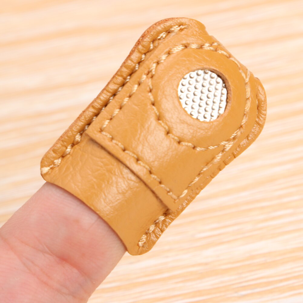 Sewing Leather Finger Cots Guard Cover Needle Thimble Sewing Accessories Thimble Thumb Fingertip Protection Gloves