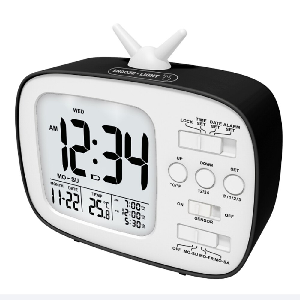 Simple Electronic Clock Photosensitive Smart Clock Alarm Clock Retro Three Group Alarm Clock