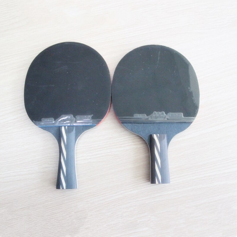 Raqueta de tenis de mesa de fibra de carbono con doble cara espinillas-en raqueta de goma Original raqueta de Ping Pong con bolsa