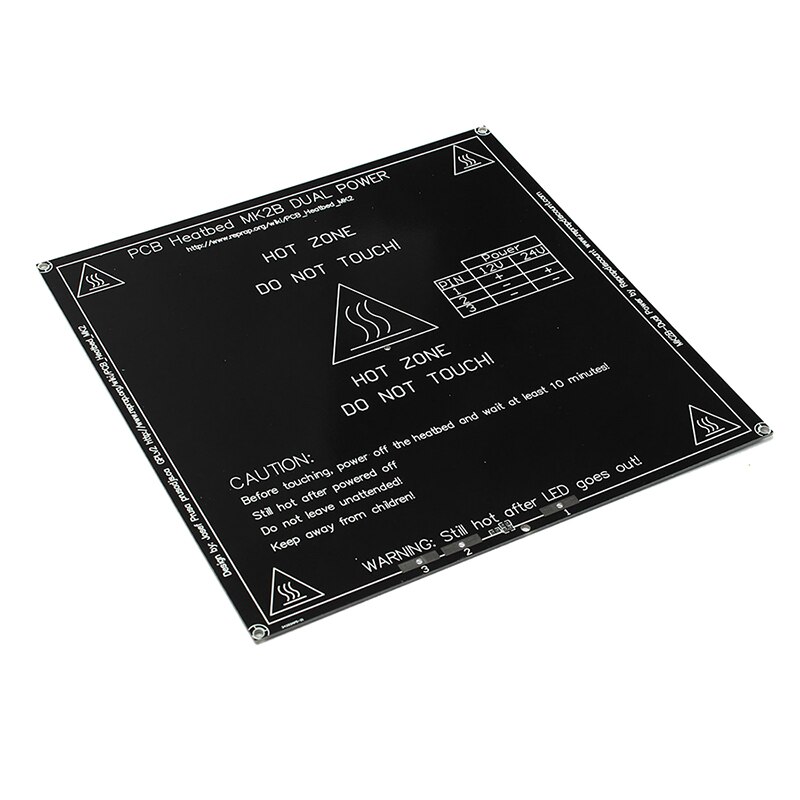 3D Drucker Heatbed MK2B Dual Energie PCB Heißen Platte Bett für Prusa & Mendel Schwarz