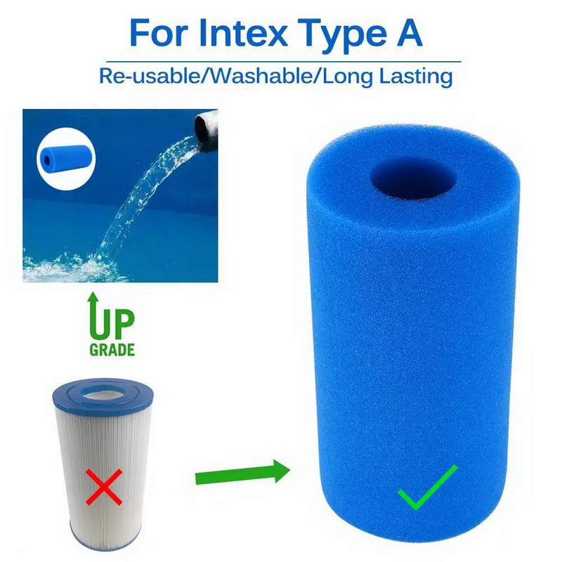 1/2/4 stk. genanvendelige svømmebasseng filter skum patron svamp til intex type rengøringsværktøj udendørs kar og tilbehør