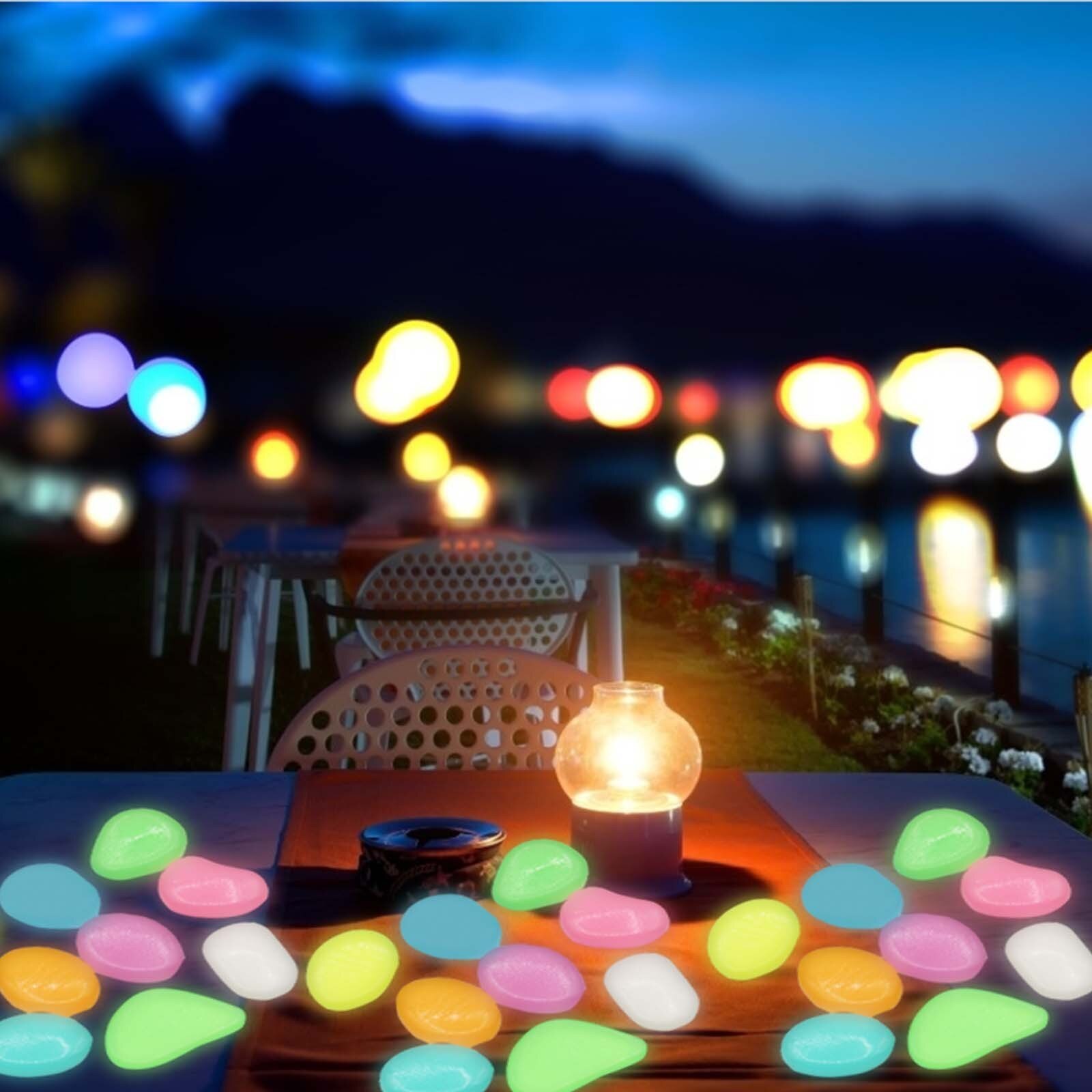 Luminous Stones Dark Garden Pebbles Glow Stones Rocks Luminous Light-emitting Artificial Pebble Lawn Garden Yard Decoration #YJ