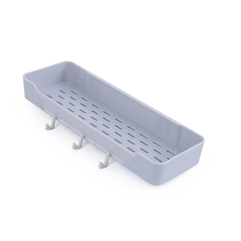 Bathroom Shower Shelf Rack Wall Mounted Shower Shelf Corner Drain Wall Mounted Stainless Steel Basket Storage Rack No Drill: gray