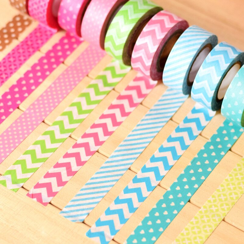 1/2/5Pcs 1.5 Cm 10M Diy Papier Sticky Sticker Decoratieve Washi Tape Bjstore