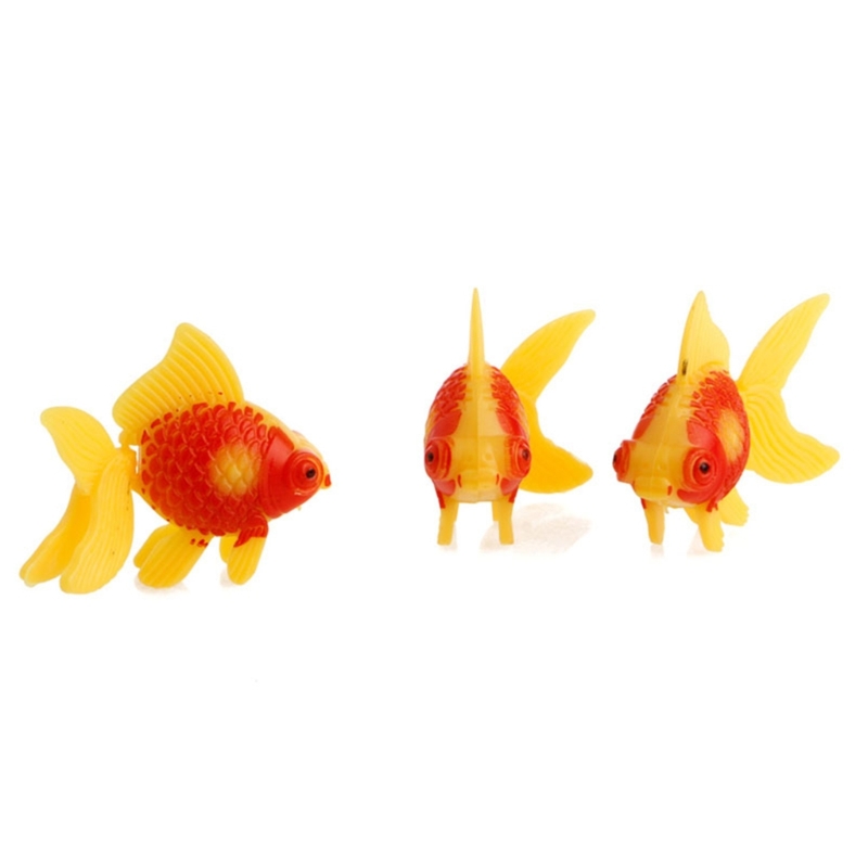3 piezas de peces pequeños en movimiento artificiales, peces dorados de plástico, decoración de acuario realista para peces para