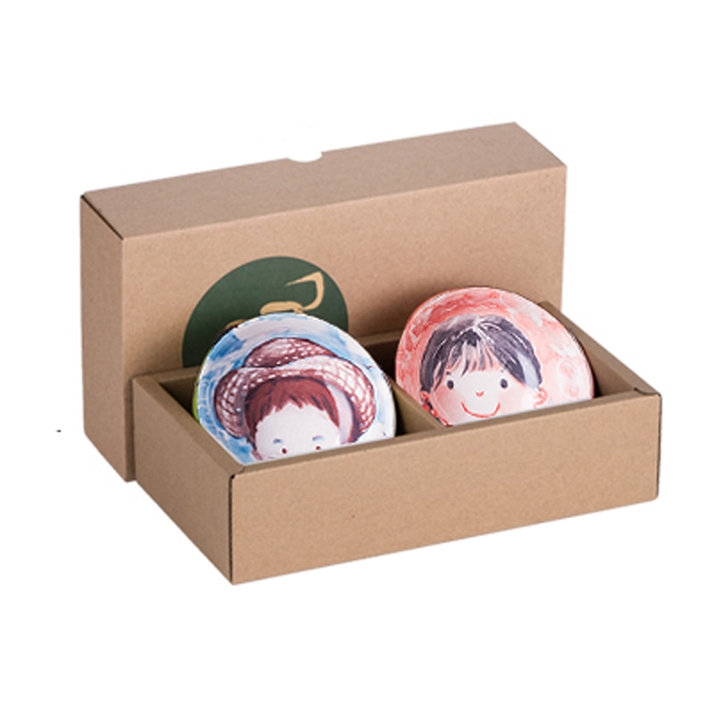 Skål set japansk hushålls keramik porslin blå och vit porslin skål porslin låda seriefigur