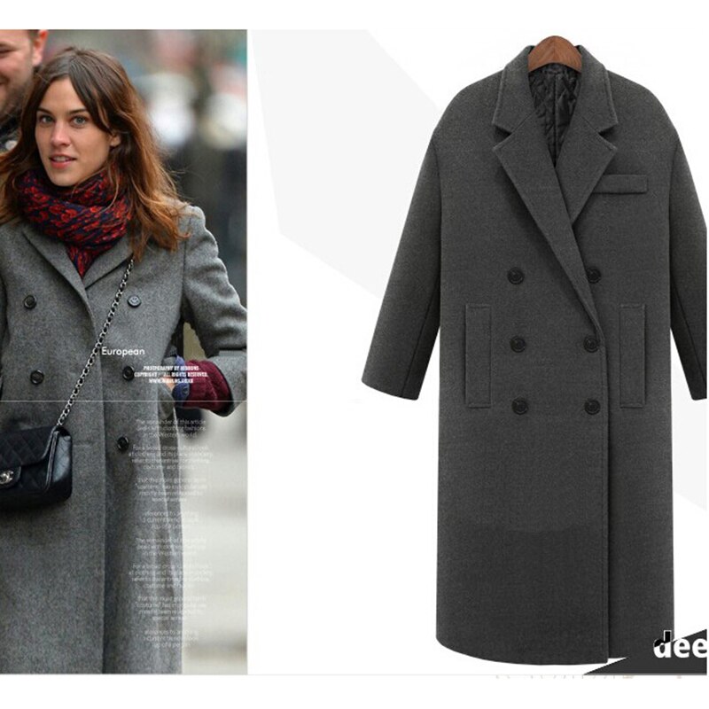 Women Woolen Coats Autumn Winter Thicken Warm Wool Jacket Coat Female Long Solid Wool Overcoat Ladies Large Size Loose Coat