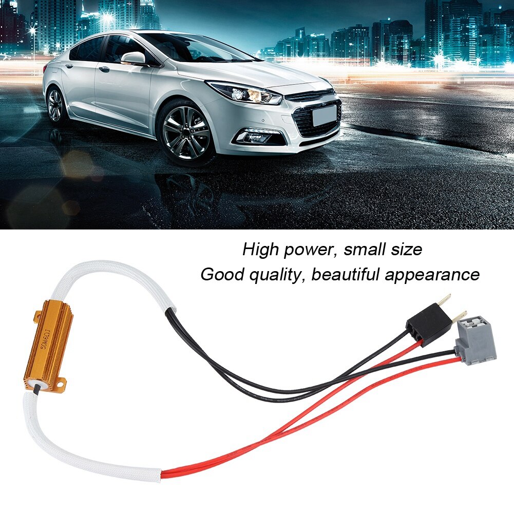 2pcs 12V 50W High power LED Headlight Fog Lamp Load Resistor Decoder Anti-Flicker Flash Error Canceler for H7