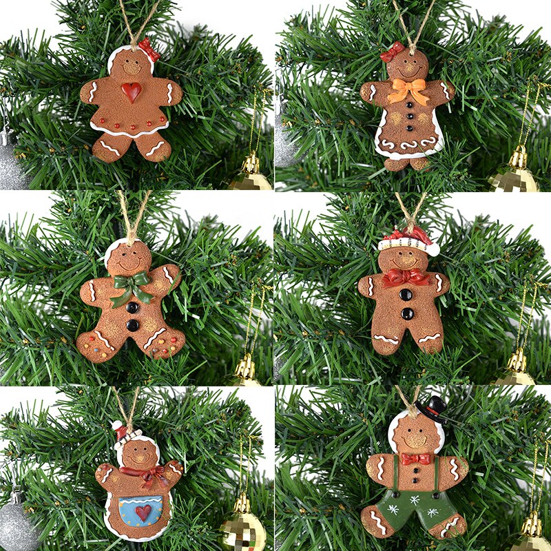 Gingerbread Man Hangers Kerstboom Ornamenten Zachte Hars Gingerbread Man Cookie Voor Thuis Xmas Jaar Party Opknoping Decor