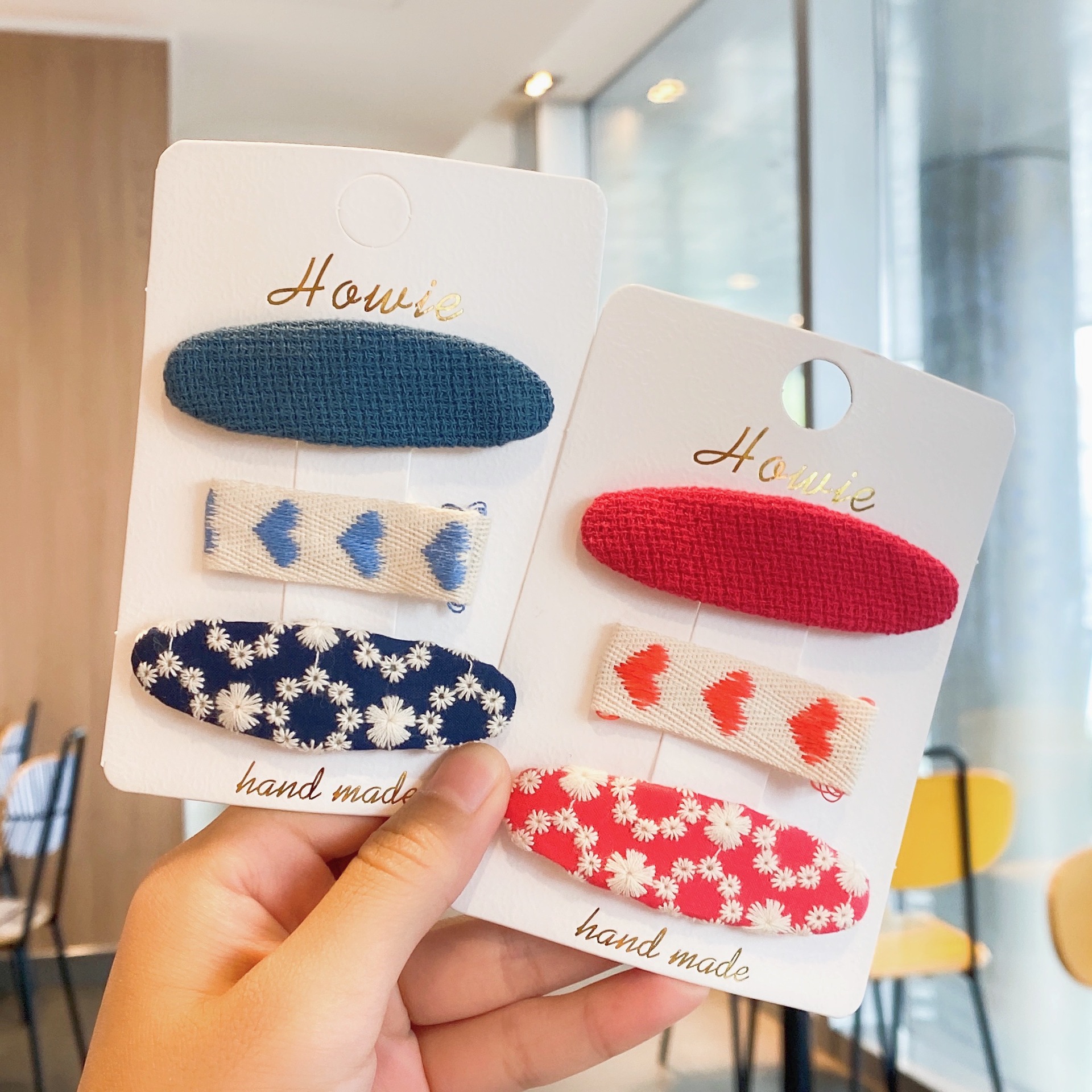 3Pcs Meisjes Haar Clips Retro Katoen Kant Gedrukt Baby Bb Clip Kleurrijke Peuter Meisje Haar Accessoires Jaar mode 2022
