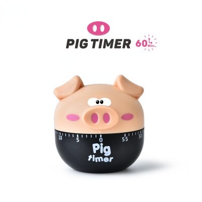 Rappel de cuisine en forme de légumes, dessin animé, minuterie de 60 minutes, aide à la cuisson, chronographe de cuisine: Khaki Pig