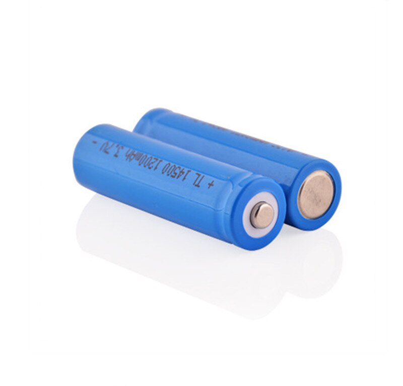 2PCS/LOT AA 14500 1200mah 3.7 V lithium ion rechargeable batteries and LED flashlight