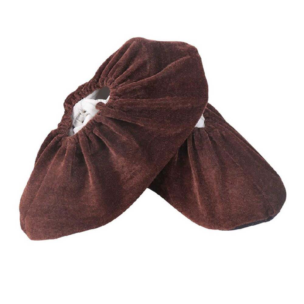 1 Pair Of Boot Slip-on Shoe Covers Shoe Covers Elasticity Reusable Dust-proof Flannel Portable Overshoes Shoe Cover: brown child