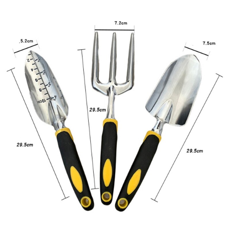 3p tuingereedschapssets troffel en robuuste gegoten kop tuinset met zachte antislip ergonomische handgreep