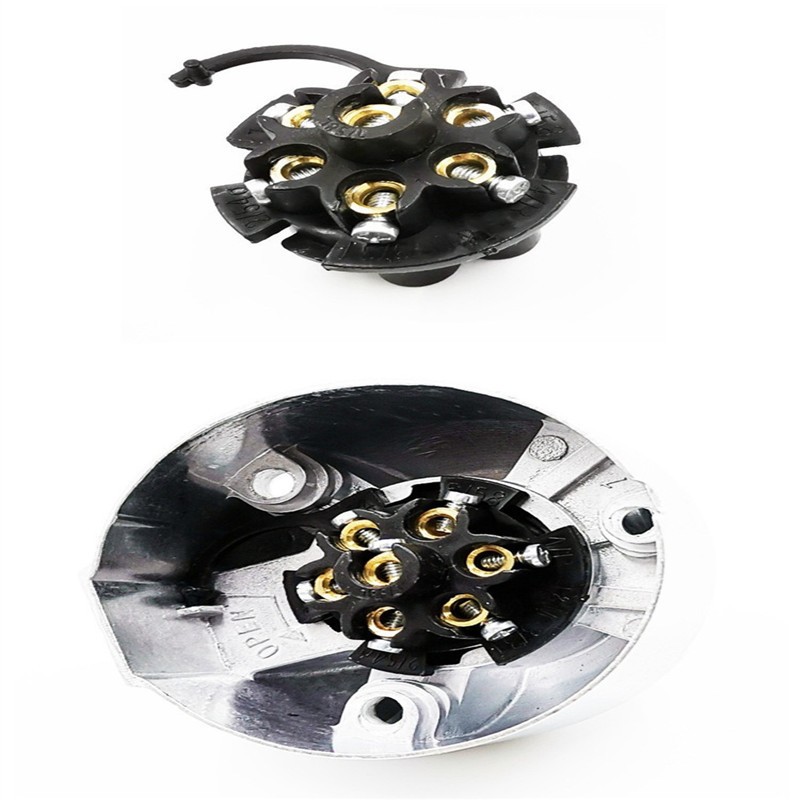 Connector Trailer Socket Heavy-Duty Round Wiring Socket 12V Towbar Towing Caravan Truck Socket Car Accessories