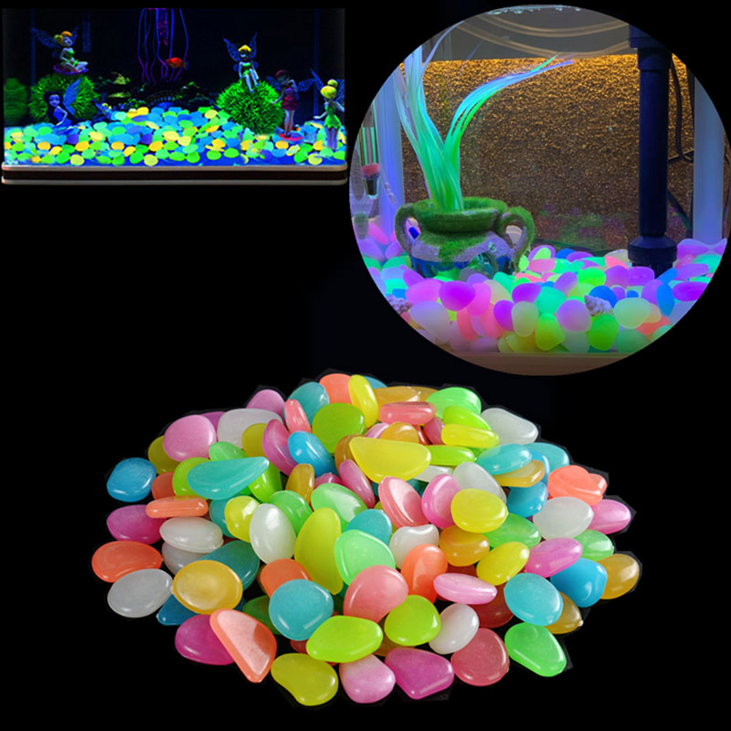Große Leucht Kieselstein Farbe Garten Blumentopf Dekoration Super Helle Fluoreszierende FishTank Leucht Stein glühend Kieselstein