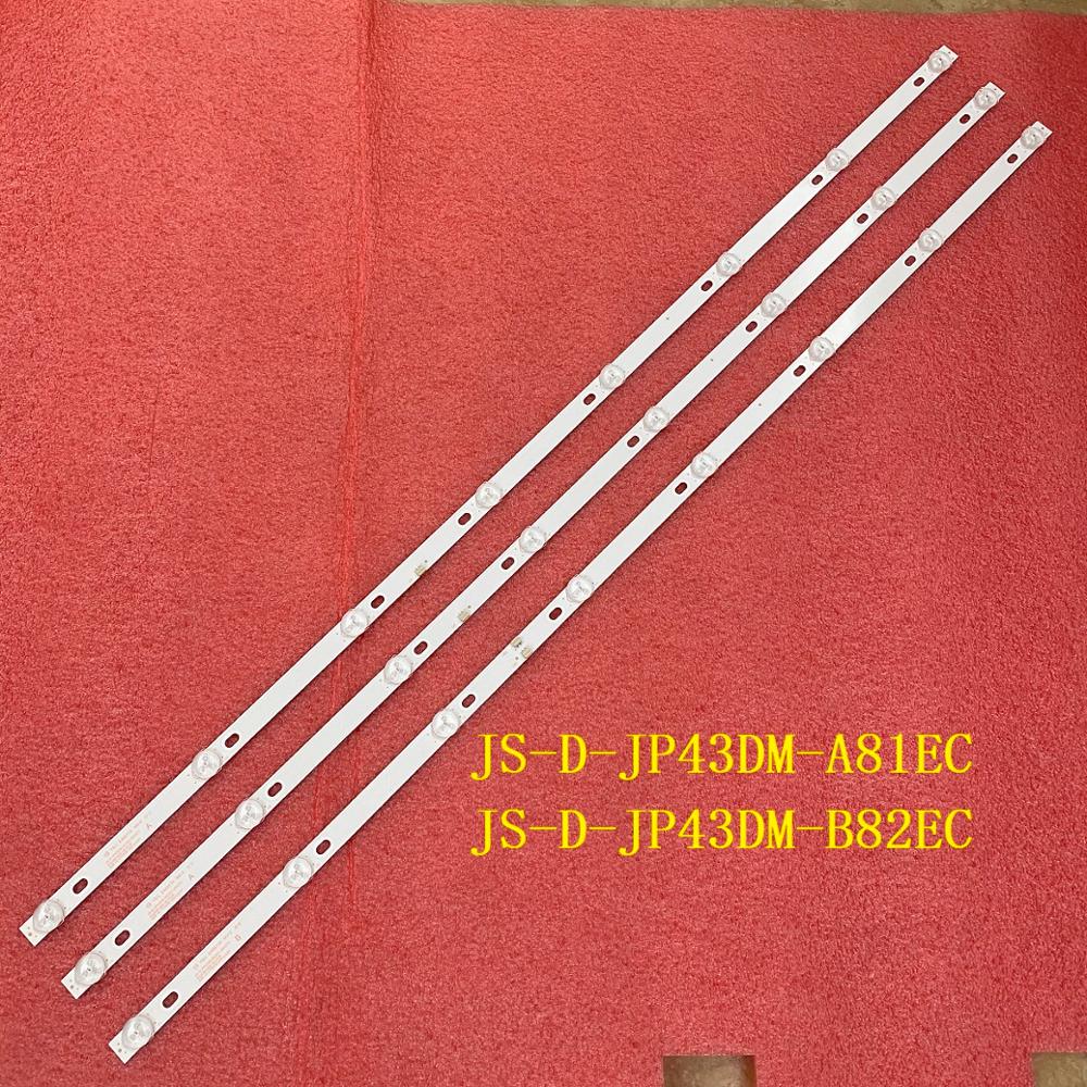 3 Stks/set 828Mm 8LED(6V) Led Backlight Strip Voor JS-D-JP43DM-A81EC JS-D-JP43DM-B82EC (80227) E43DM1000 Mcpcb