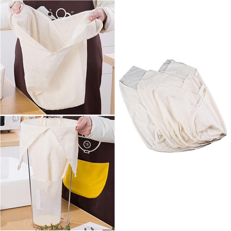 Filtro de tela de algodón para leche de soja, bolsa de malla para filtro de vino, colador verde reutilizable para el hogar, 1 unidad