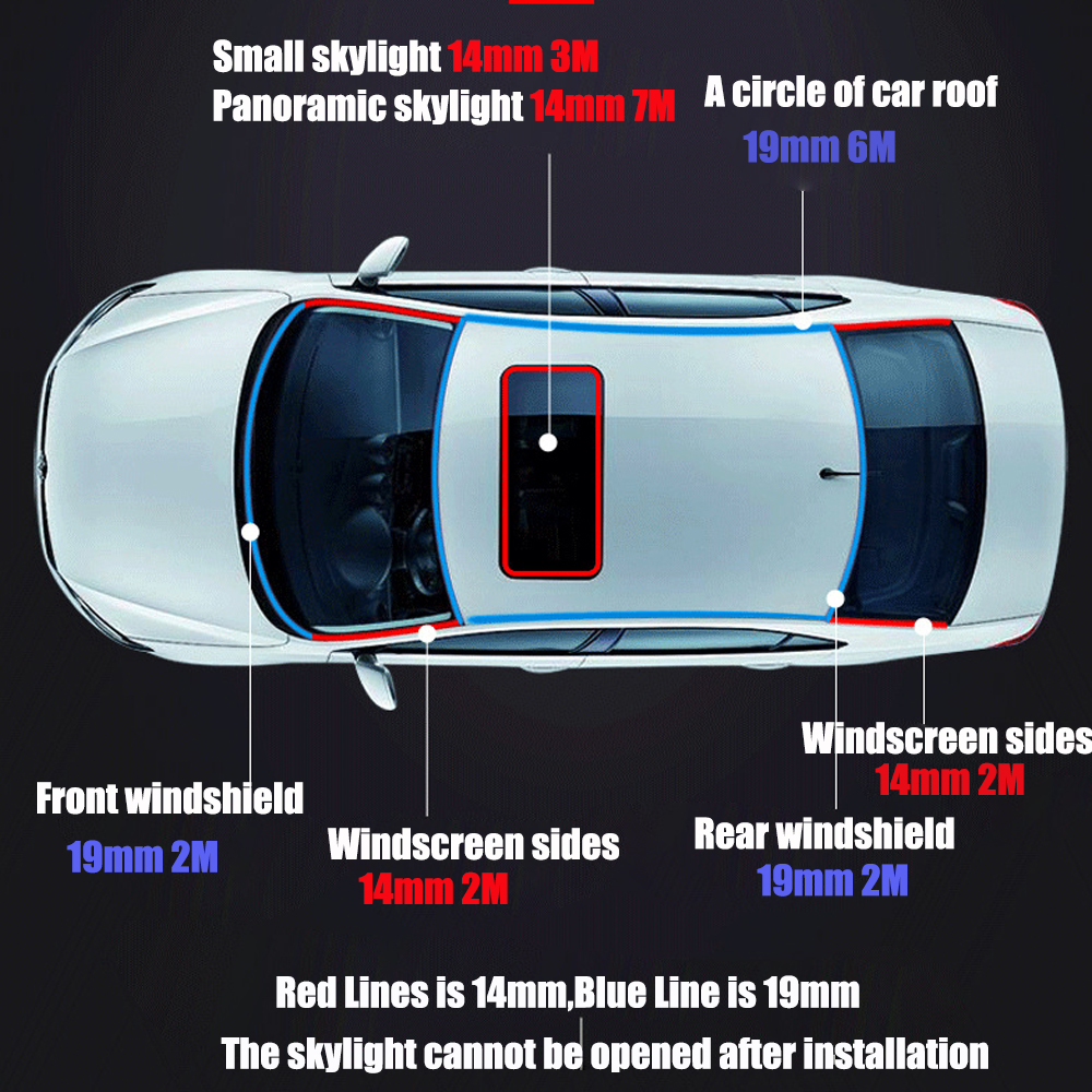 Gumowe uszczelki samochodowe paski uszczelniające krawędzie Auto dach szyba przednia uszczelniacz Protector paski uszczelniające okno taśma izolacyjna 14/19mm