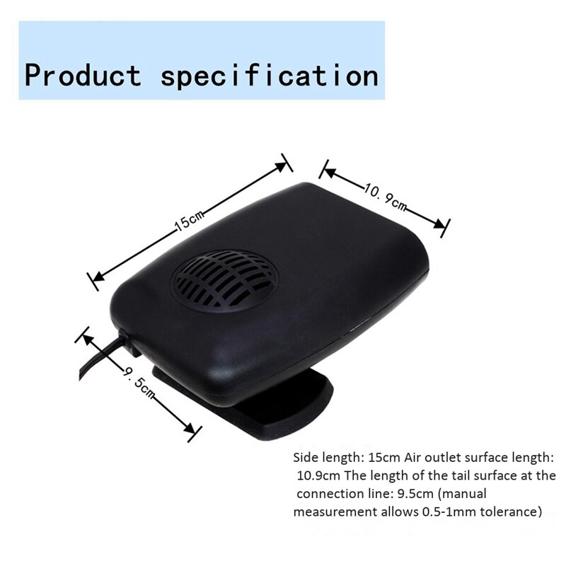 Calefactor portátil para coche con protección del medio ambiente, ventilador eléctrico, Descongelador Windsn, 150W