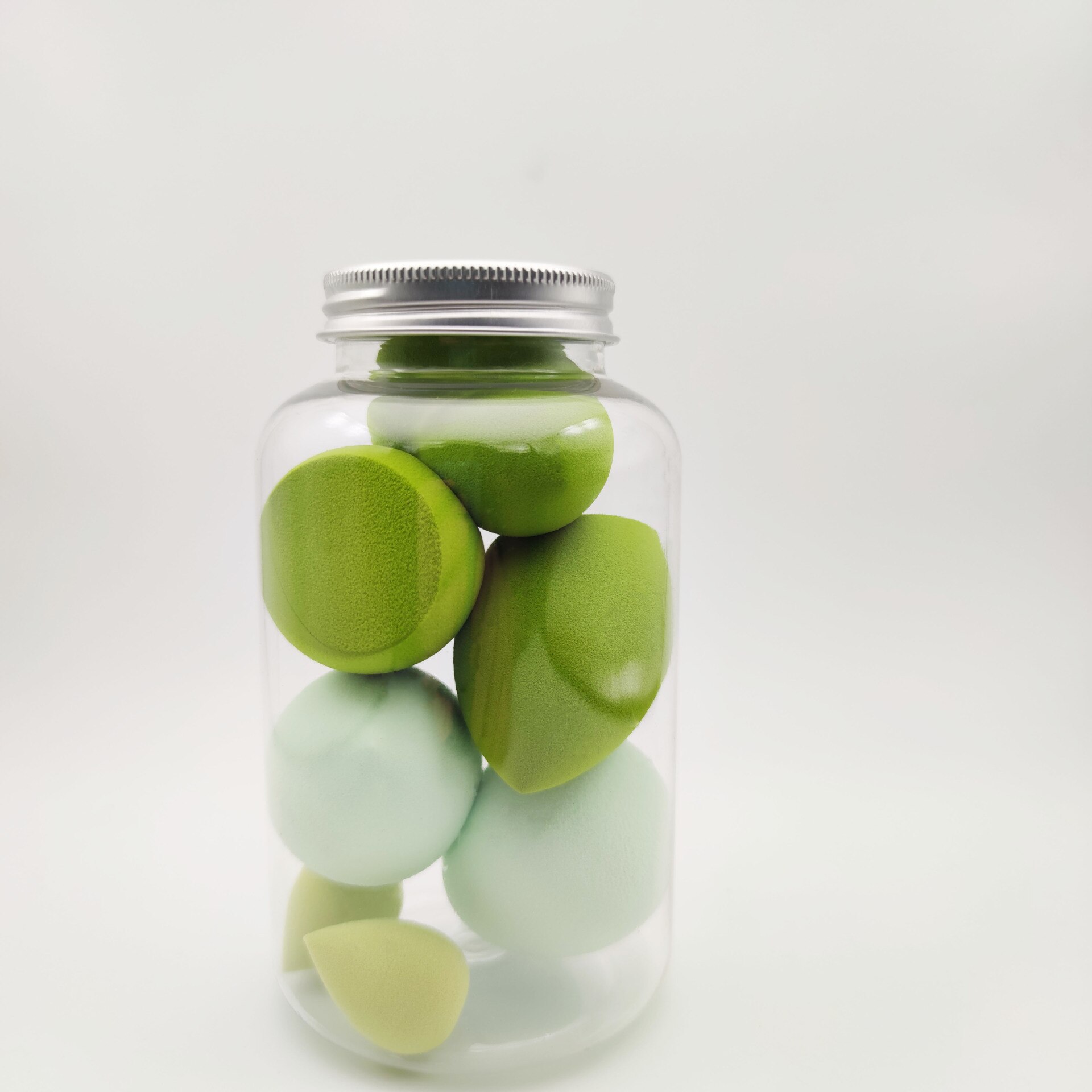 5/7Pcs Beauty Egg Set Gourd Water Puff Makeup Puff Set Colorful Cushion Cosmestic Sponge Egg Tool Wet and Dry Use Makeup: Green 7 pcs