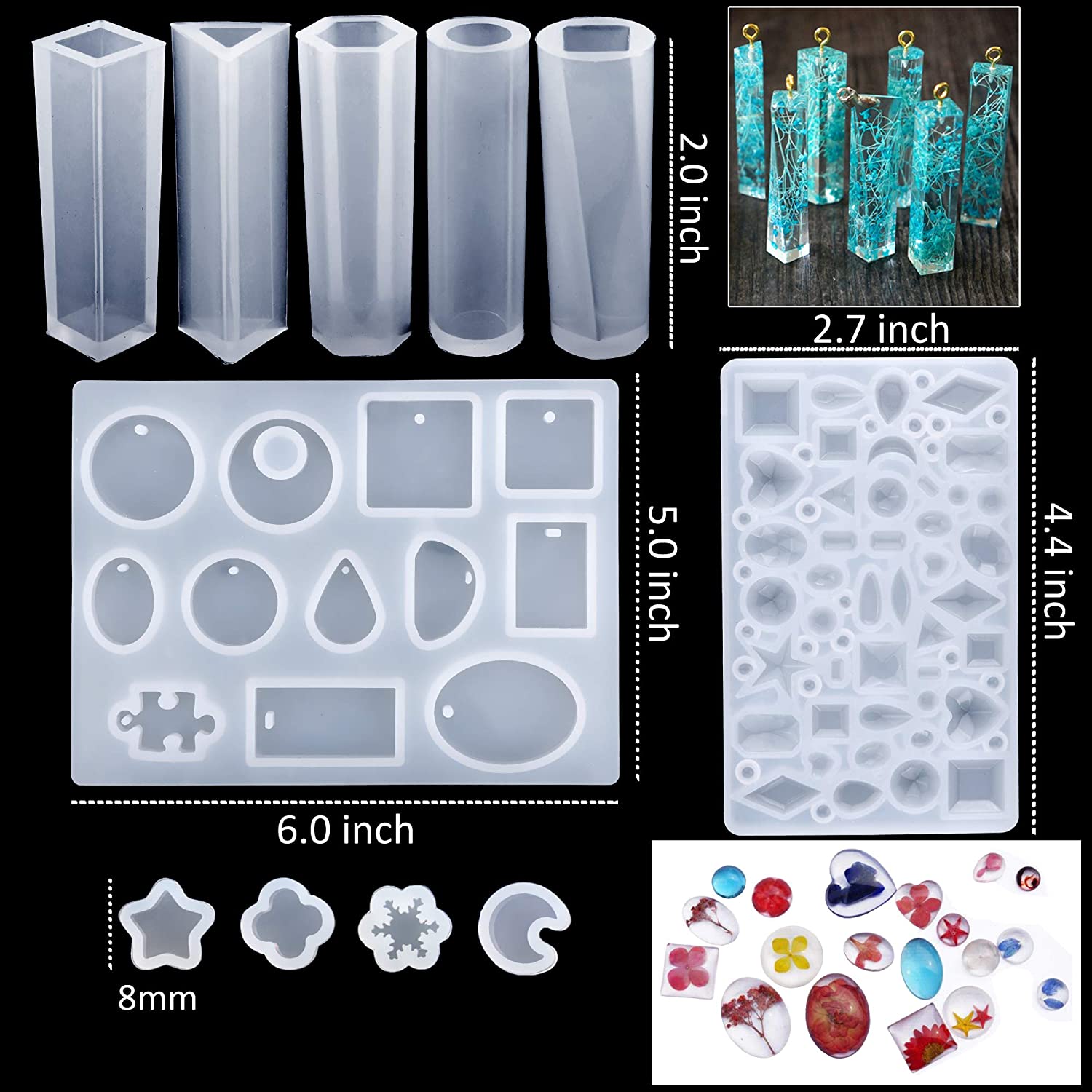 98 Stuks Siliconen Gieten Mallen En Gereedschap Set Met Een Zwarte Opbergtas Voor Diy Sieraden Craft Maken