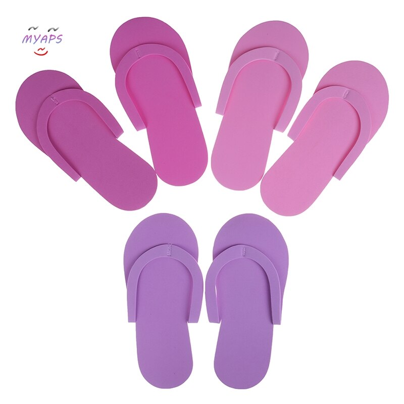 Pantuflas de espuma desechables para Spa y pedicura, sandalias de espuma para pedicura, chanclas para salón de belleza, 12 pares