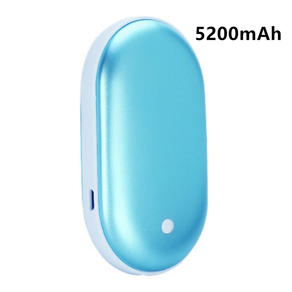 Cute Hand Warmer 5200mAh USB Rechargeable Handwarmer Portable Electric Heating Pad Heater Long-Life Travel Home Mini Warmer: Blue 5200mAh