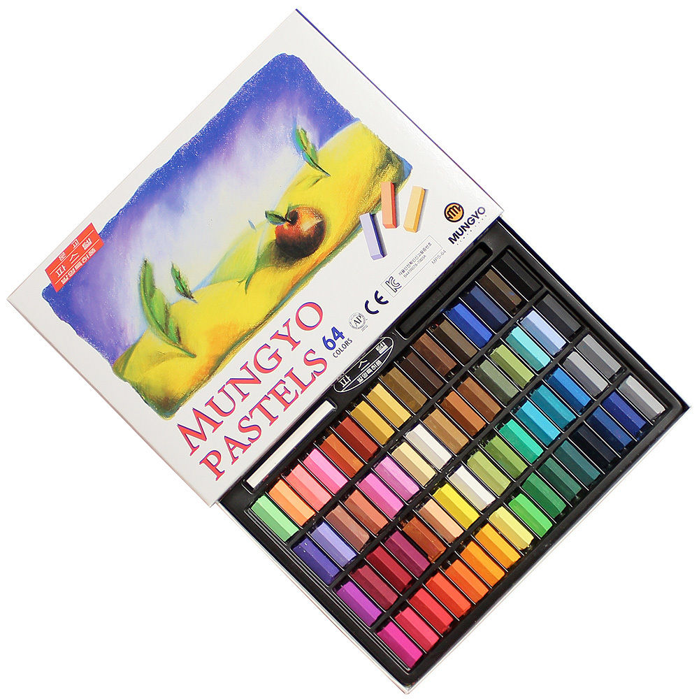Mungyo bløde pasteller 24 or 32 or 48 or 64 farvet firkantet pastelkunsttegning: 64 farver sæt