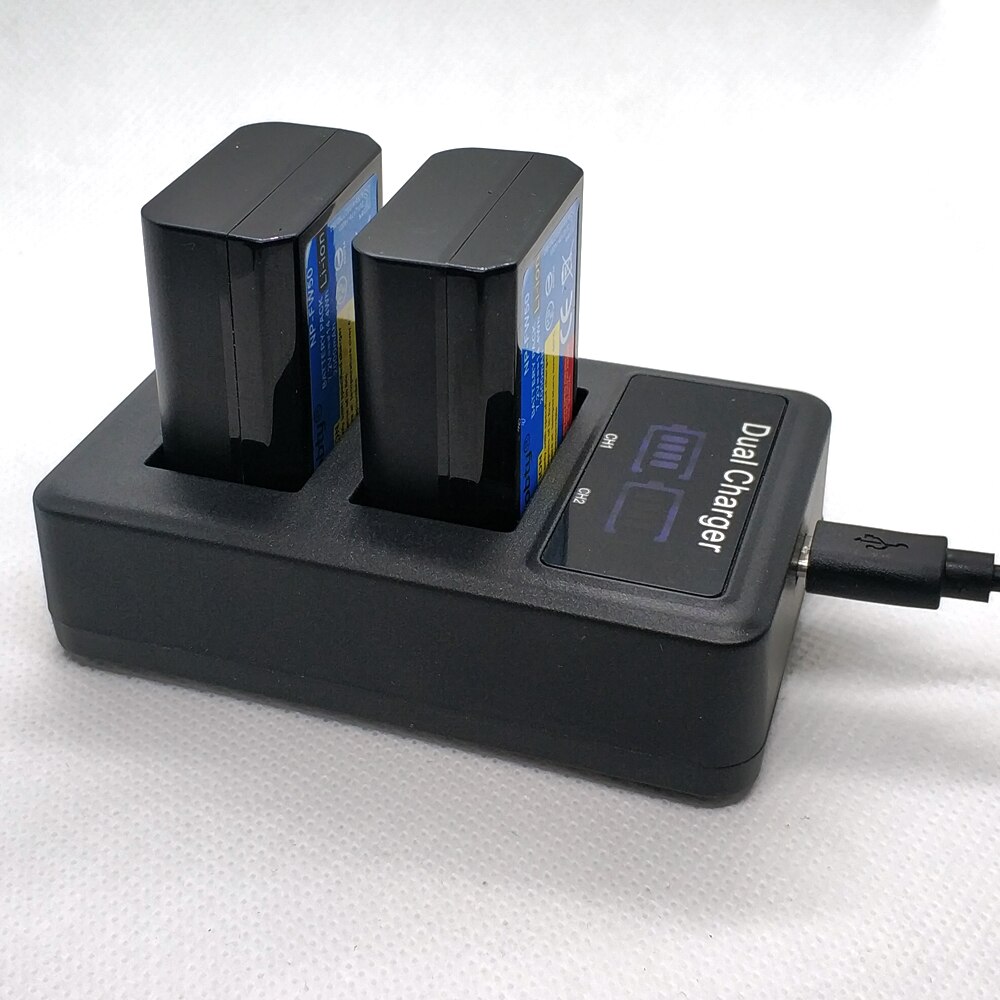2000mAh NP-FW50 NP FW50 Batterij + LED USB Dual Charger voor Sony Alpha a6500 a6300 a7 7R a7R a7R II a7II NEX-3 NEX-3N NEX-5