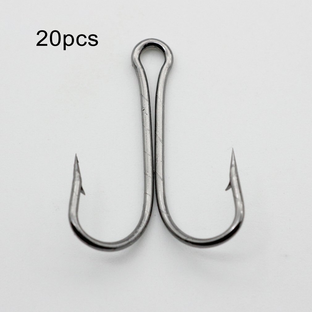 20 Stks/set Duurzaam Gebruik Carbon Steel Vishaken Crank Haak Fly Koppelverkoop Dubbele Haak Voor Lokken Outdoor Vissen Accessoires