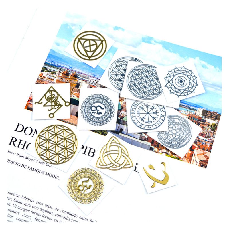 20 pçs sagrado geométrico cobre ornonite adesivo flor vida árvore diy energia torre pirâmide material resina cola epoxy arte artesanato