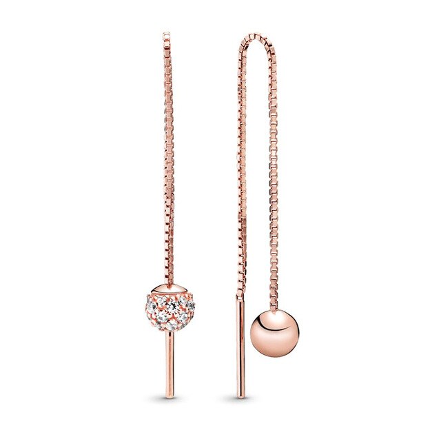 NEUE 100% 925 Sterling Silber Rose Gold Poliert Krone O Freier Funkelnde Krone Zucht Ohrring passen DIY Frauen Original schmuck: 16