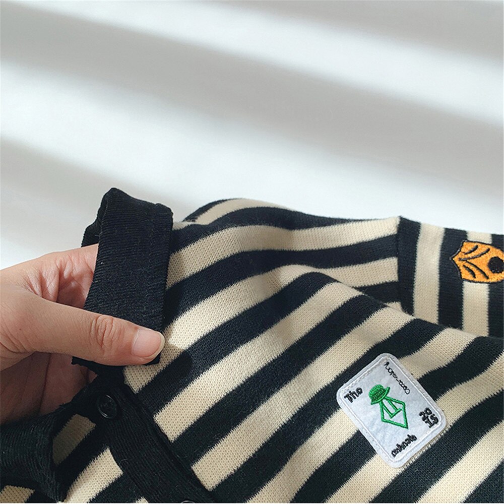 Knit Baby Rompers Black Striped Baby Boy Girls Clothing Long Sleeve Infant Boys Play Suit Baby Outfits Autumn