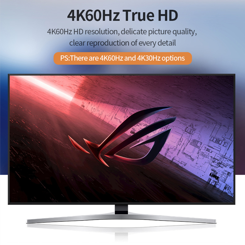 4K @ 60Hz HD naar DisplayPort Unidirectionele adapter met USB-netsnoer HDMI-compatibel naar DP-kabel voor pc Computer Game Monitor