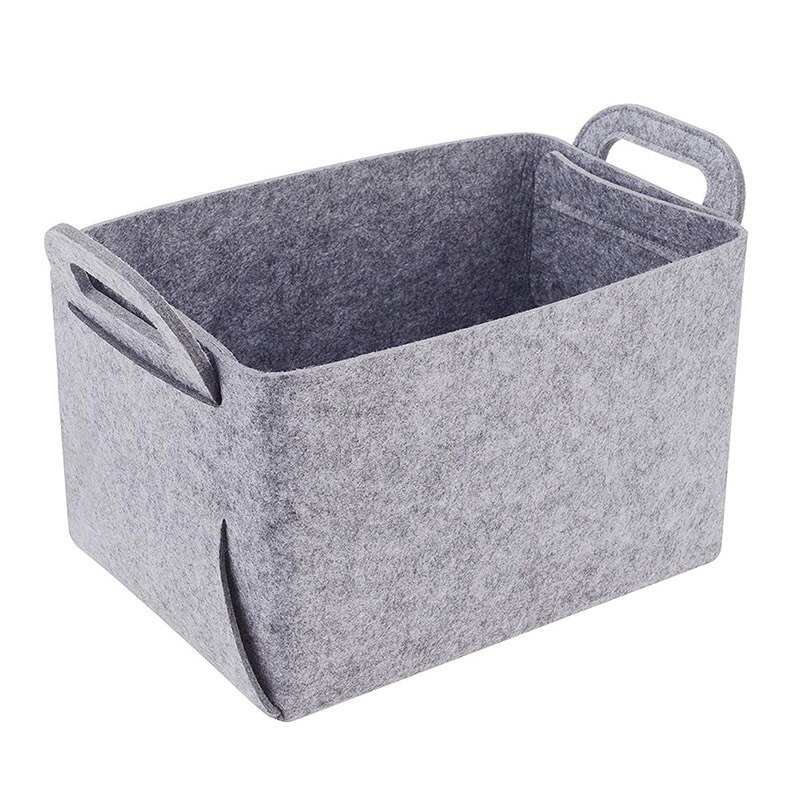 Filt diverse lagerkurv sammenklappelig husholdningskurv med håndtag til tøj panier de rangement cesto organizador: -en / 25 x 18 x 15cm