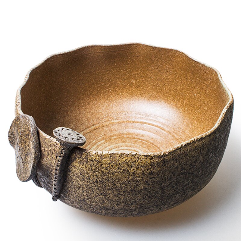 Grand bol de poterie chinois Vintage pour service à thé, tasse de thé Kong Fu en céramique, lavage du stylo, Lotus, ustensiles de cérémonie, accessoires