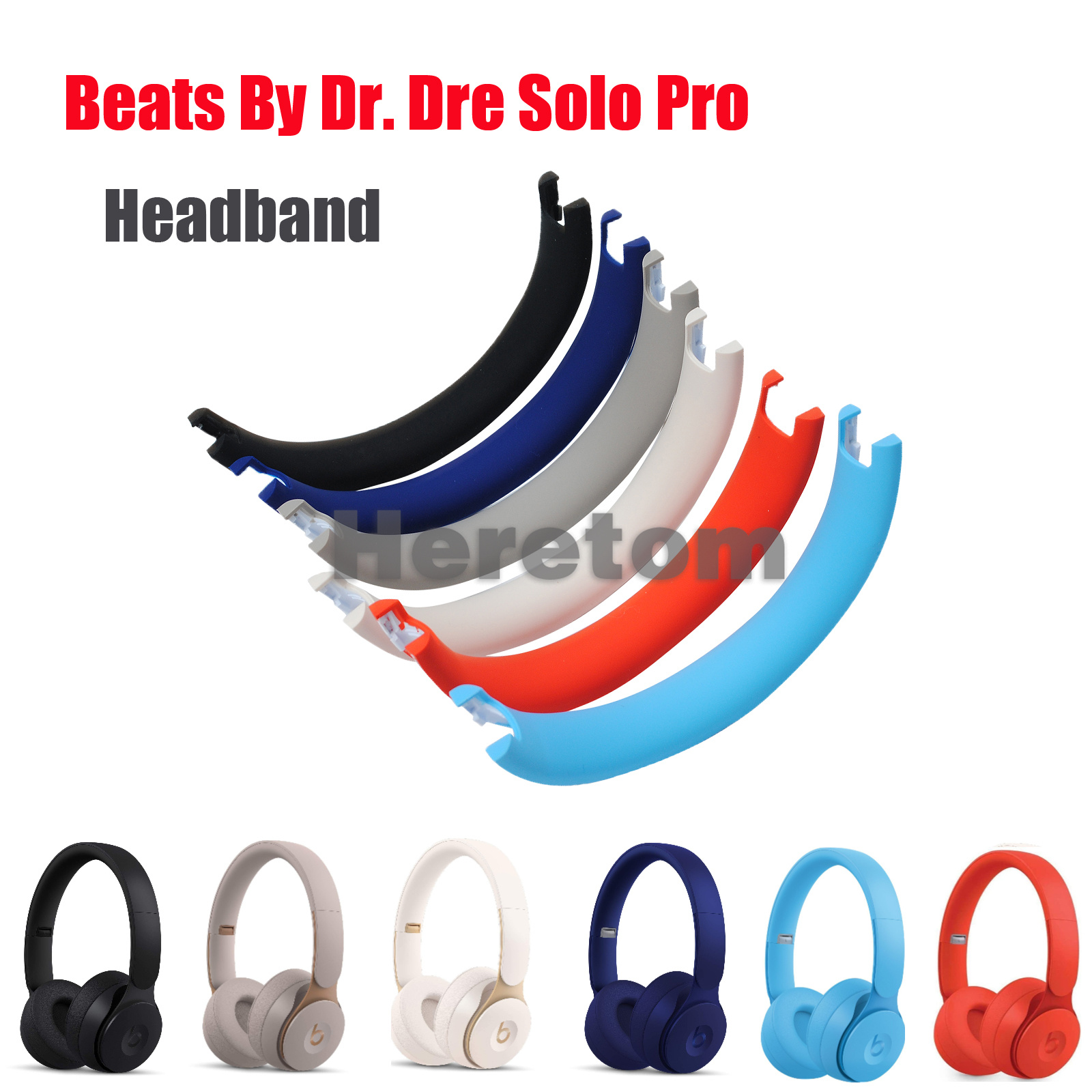 Ersättningsskydd för huvudband till beats solo pro hörlurar, huvudbandskuddar, huvudbandsskydd i gummi, reparationsdelar för headset