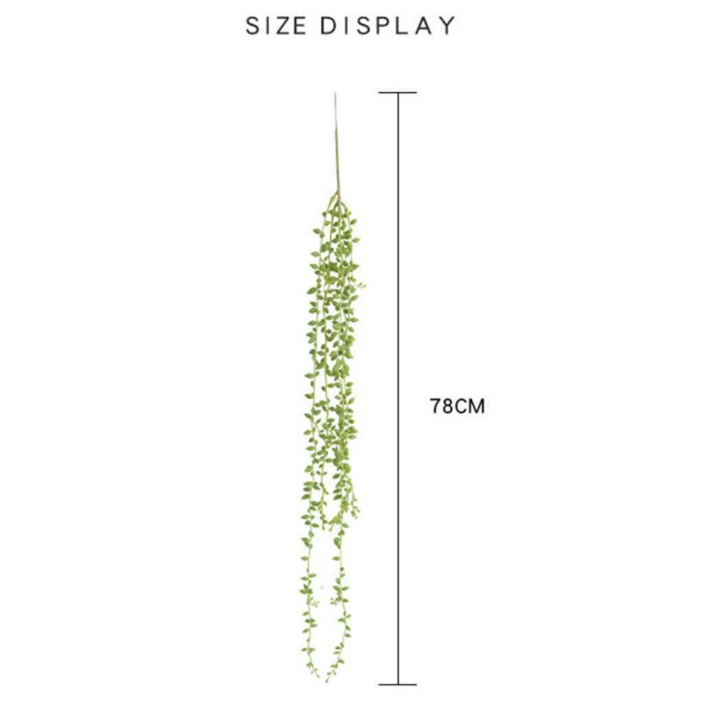 78cm Artificial String of Pearls Hanging Beads Lover Tears Artificial green Leaves Succulent Plant for Home Wedding Decoratio