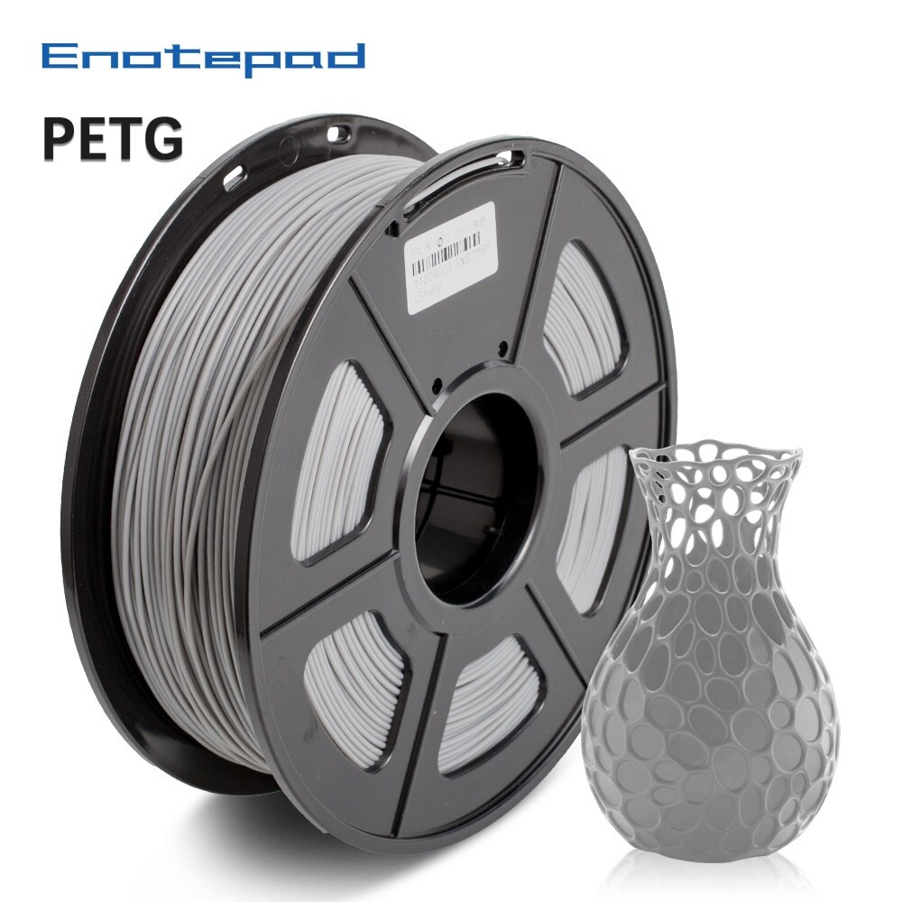 Enotepad 1.75mm 1kg PETG 3D Printer Filament 1.75mm 1KG/2.2LB Spool Black PET Printer Material from Overseas Warehouses: PETG-GY-1KG