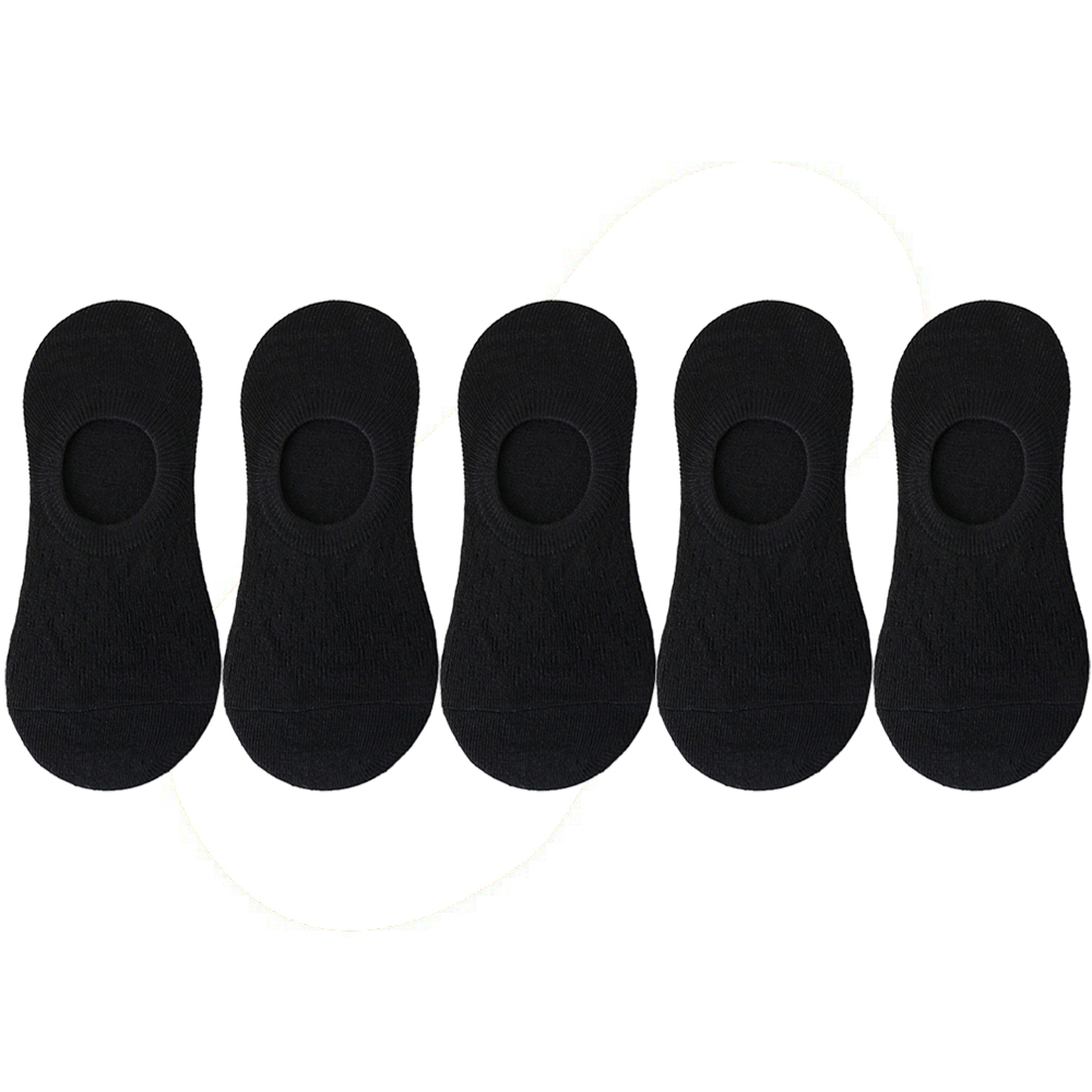 10 Pieces 5 Pairs Women Sock Slippers Set Solid Color Invisible Boat Socks Breathable Non-slip Silicone No Show Short Ankle Sock