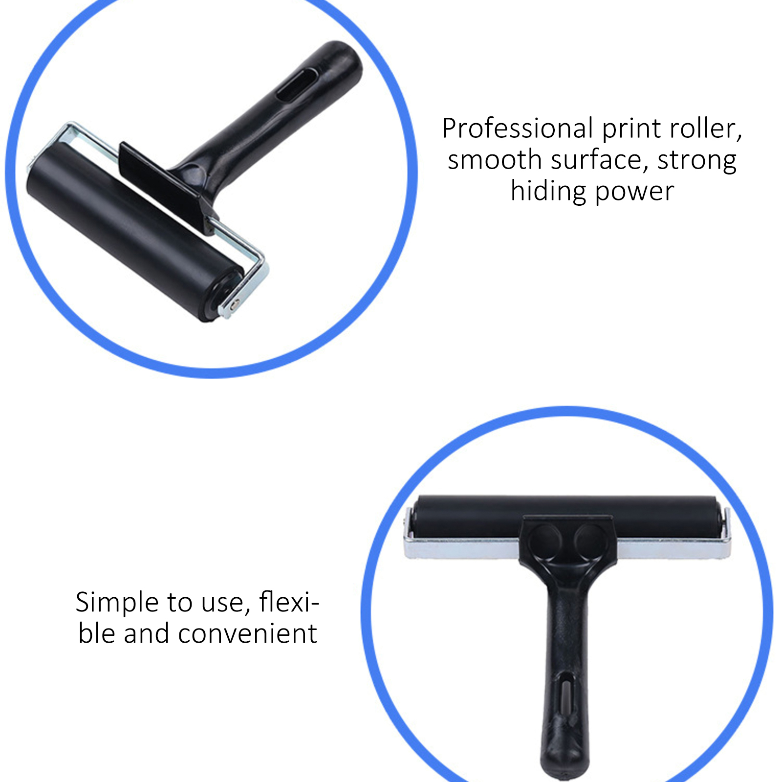 10cm Print Ink Roller Brayer Printmaking Roller Ink Painting Rubber Roller Art Stamping Tools Painting Hand Tools