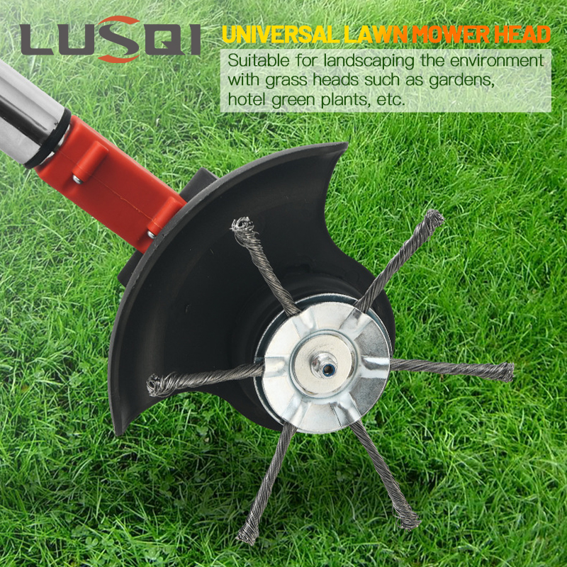 LUSQI Neuer Stahldraht-Rasentrimmerkopf, 15,2 cm, Universal-Unkrautbürste, passend für elektrische Rasenmäher, Freischneider, Entfernung von Moos, Rost, 1/2 Stück